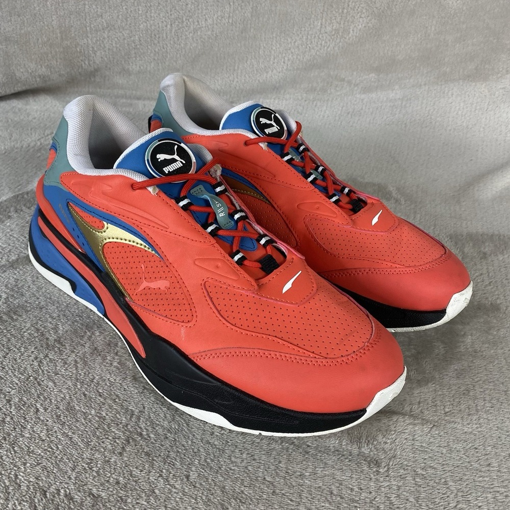 Puma RS-FAST LS Mens Shoes Size 11 Red Blue Leather Running Athletic 385795-01